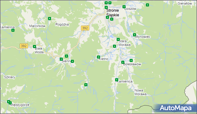 mapa Kletno, Kletno na mapie Targeo