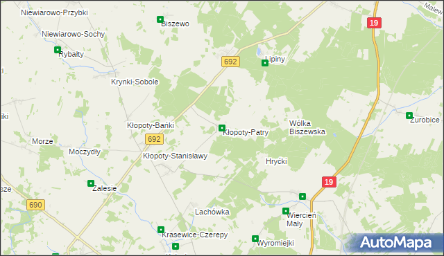 mapa Kłopoty-Patry, Kłopoty-Patry na mapie Targeo