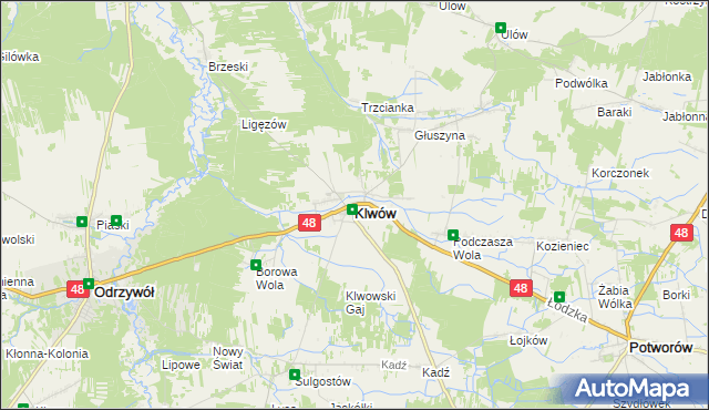 mapa Klwów, Klwów na mapie Targeo