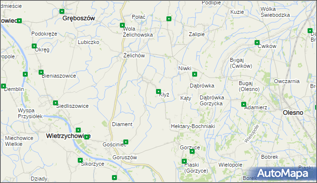 mapa Kłyż, Kłyż na mapie Targeo