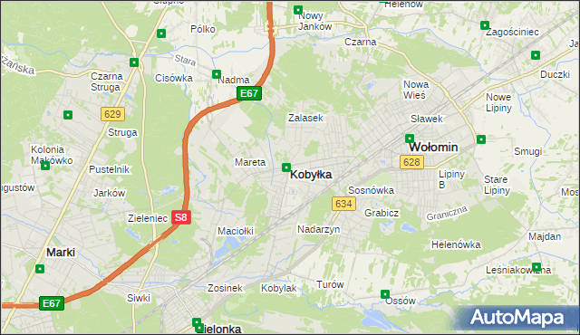 mapa Kobyłka, Kobyłka na mapie Targeo