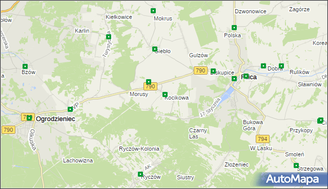 mapa Kocikowa, Kocikowa na mapie Targeo