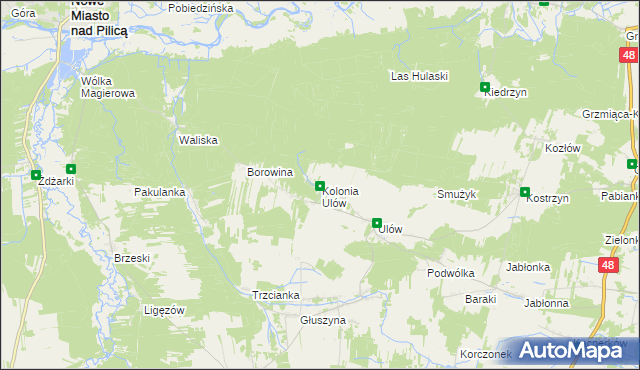 mapa Kolonia Ulów, Kolonia Ulów na mapie Targeo