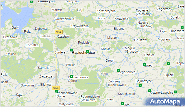 mapa Komorniki gmina Raciechowice, Komorniki gmina Raciechowice na mapie Targeo