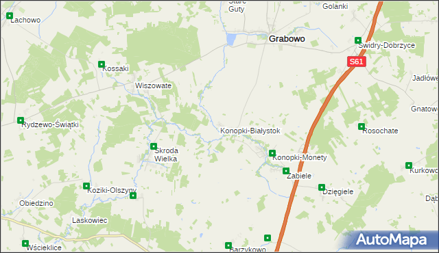 mapa Konopki-Białystok, Konopki-Białystok na mapie Targeo