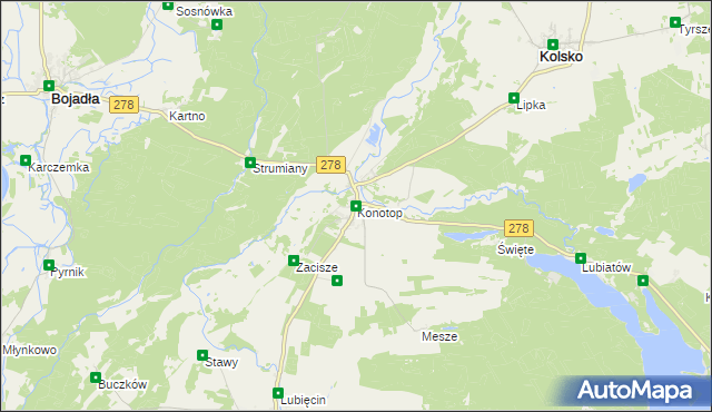 mapa Konotop gmina Kolsko, Konotop gmina Kolsko na mapie Targeo