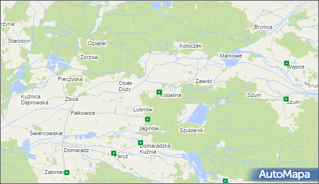 mapa Kopalina gmina Pokój, Kopalina gmina Pokój na mapie Targeo