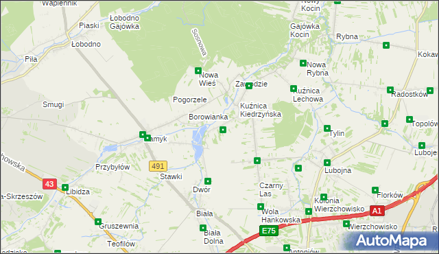 mapa Kopiec gmina Kłobuck, Kopiec gmina Kłobuck na mapie Targeo