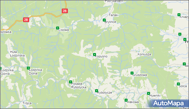 mapa Kopysno, Kopysno na mapie Targeo