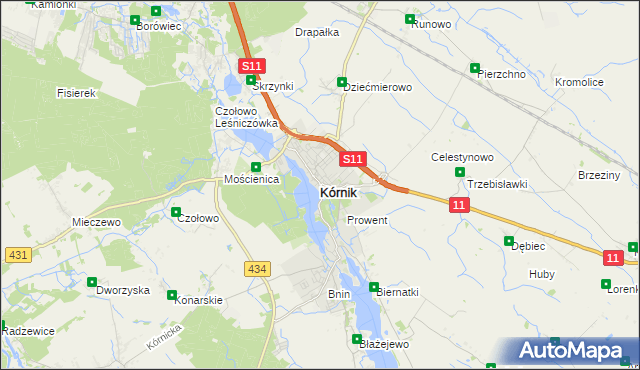 mapa Kórnik, Kórnik na mapie Targeo