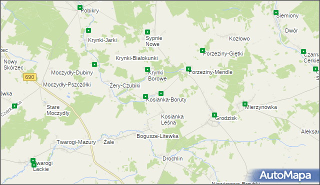 mapa Kosianka-Trojanówka, Kosianka-Trojanówka na mapie Targeo