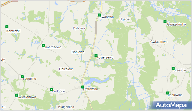 mapa Kosierzewo, Kosierzewo na mapie Targeo