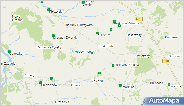 mapa Koski-Wypychy, Koski-Wypychy na mapie Targeo