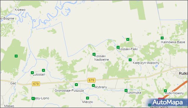 mapa Kossaki Nadbielne, Kossaki Nadbielne na mapie Targeo