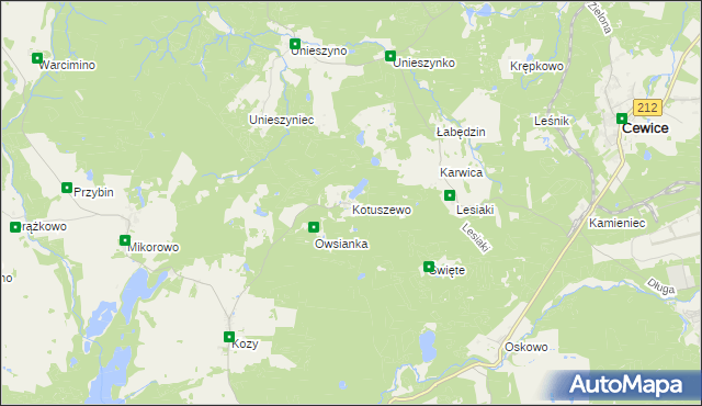 mapa Kotuszewo, Kotuszewo na mapie Targeo