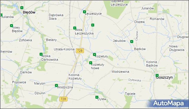 mapa Kozietuły, Kozietuły na mapie Targeo