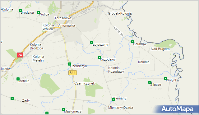 mapa Kozodawy, Kozodawy na mapie Targeo