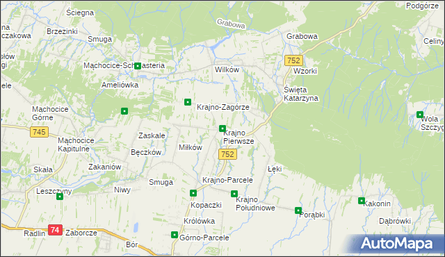mapa Krajno Pierwsze, Krajno Pierwsze na mapie Targeo