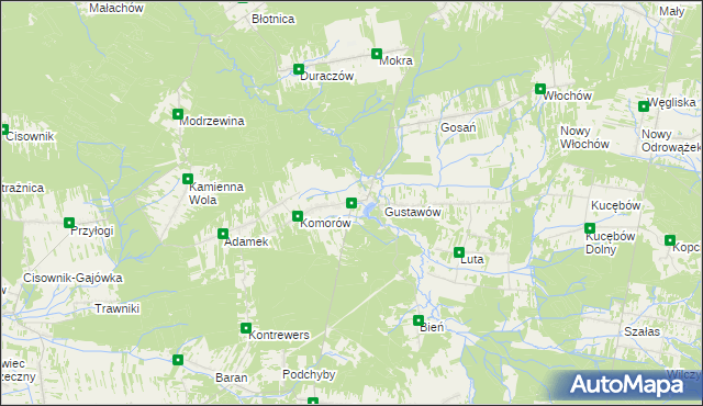 mapa Krasna gmina Stąporków, Krasna gmina Stąporków na mapie Targeo