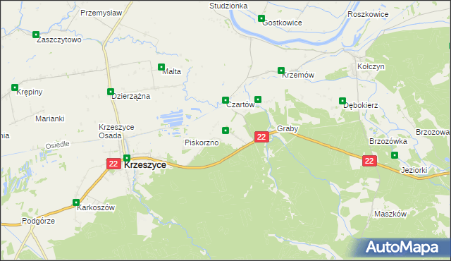 mapa Krasnołęg, Krasnołęg na mapie Targeo