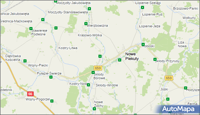 mapa Krasowo-Częstki, Krasowo-Częstki na mapie Targeo