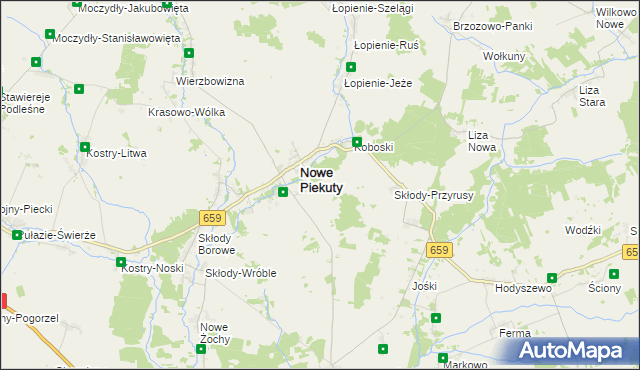 mapa Krasowo-Siódmaki, Krasowo-Siódmaki na mapie Targeo