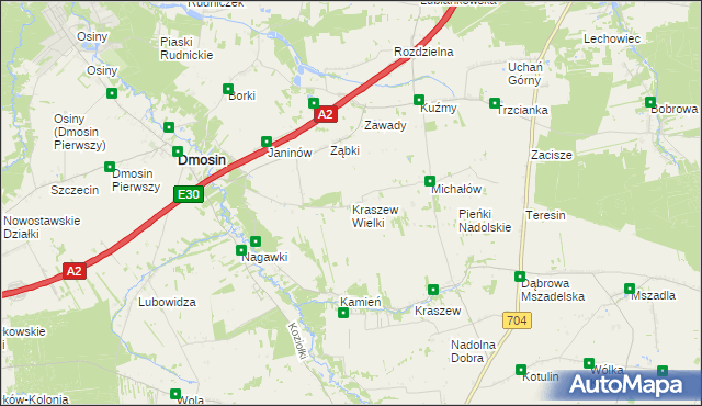 mapa Kraszew Wielki, Kraszew Wielki na mapie Targeo