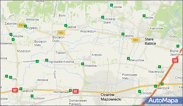 mapa Kręczki, Kręczki na mapie Targeo