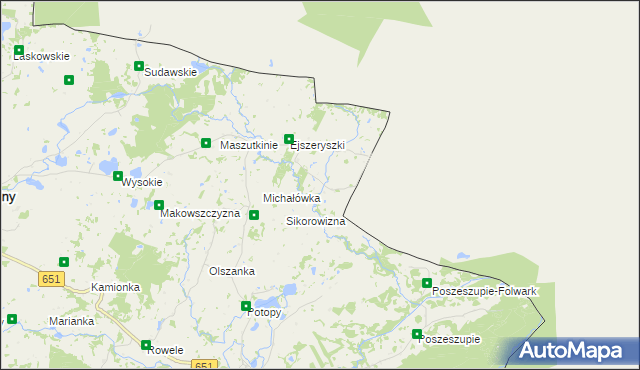 mapa Krejwiany gmina Rutka-Tartak, Krejwiany gmina Rutka-Tartak na mapie Targeo