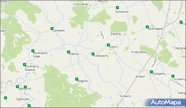 mapa Krelikiejmy, Krelikiejmy na mapie Targeo