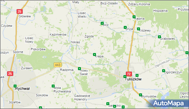 mapa Krępa gmina Tuliszków, Krępa gmina Tuliszków na mapie Targeo