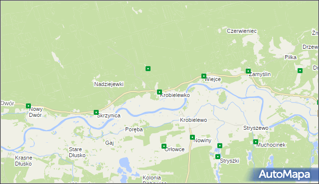 mapa Krobielewko, Krobielewko na mapie Targeo