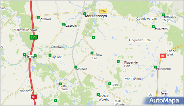 mapa Królów Las, Królów Las na mapie Targeo