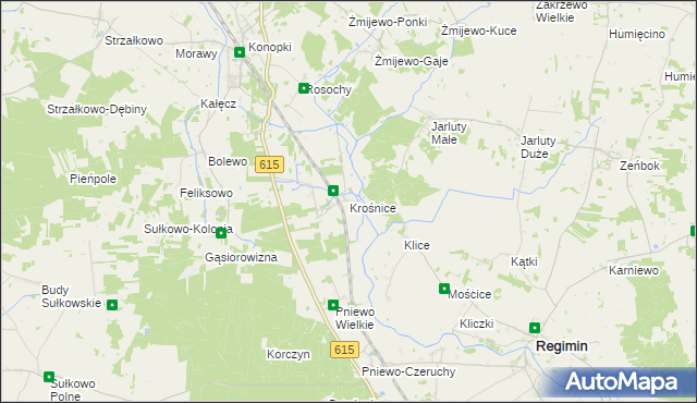 mapa Krośnice gmina Stupsk, Krośnice gmina Stupsk na mapie Targeo