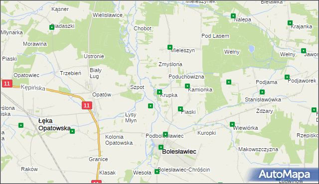mapa Krupka gmina Bolesławiec, Krupka gmina Bolesławiec na mapie Targeo