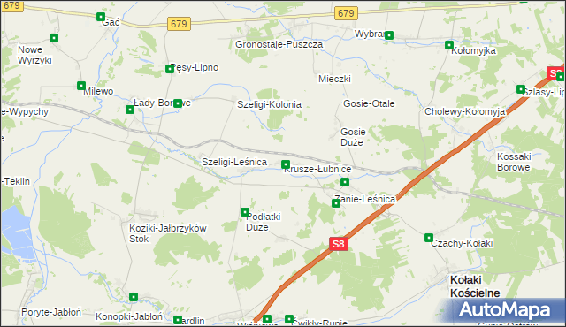 mapa Krusze-Łubnice, Krusze-Łubnice na mapie Targeo