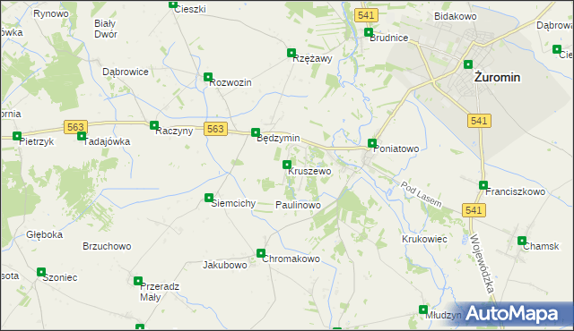 mapa Kruszewo gmina Żuromin, Kruszewo gmina Żuromin na mapie Targeo