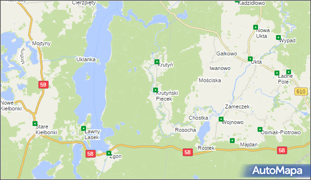 mapa Krutyński Piecek, Krutyński Piecek na mapie Targeo