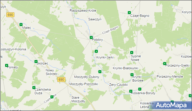 mapa Krynki-Jarki, Krynki-Jarki na mapie Targeo