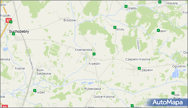 mapa Krześlinek, Krześlinek na mapie Targeo