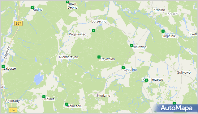 mapa Krzywolas, Krzywolas na mapie Targeo