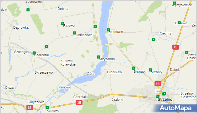 mapa Krzyżanna, Krzyżanna na mapie Targeo