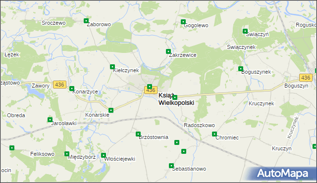 mapa Książ Wielkopolski, Książ Wielkopolski na mapie Targeo