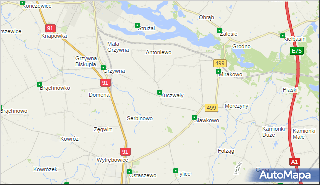 mapa Kuczwały, Kuczwały na mapie Targeo