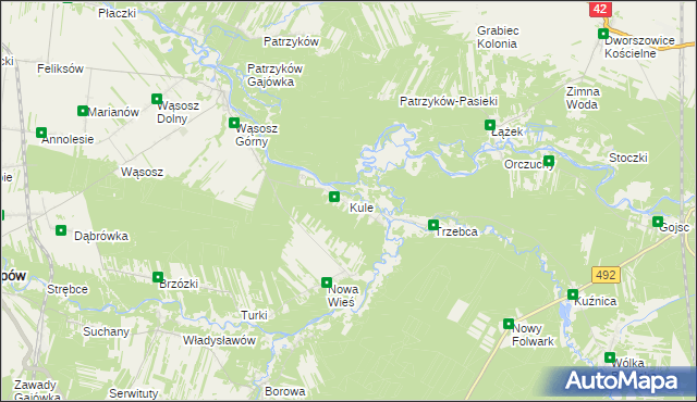 mapa Kule gmina Popów, Kule gmina Popów na mapie Targeo