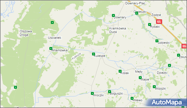 mapa Kulesze gmina Mońki, Kulesze gmina Mońki na mapie Targeo