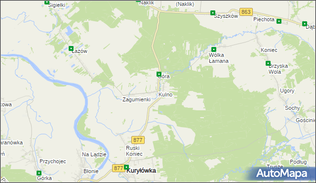 mapa Kulno, Kulno na mapie Targeo