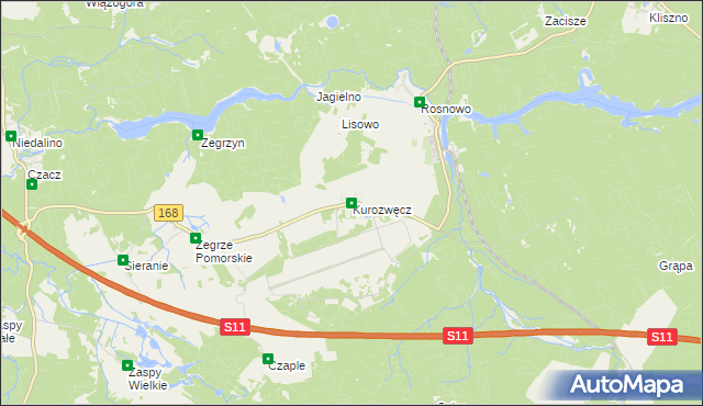 mapa Kurozwęcz, Kurozwęcz na mapie Targeo