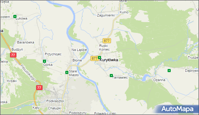 mapa Kuryłówka, Kuryłówka na mapie Targeo