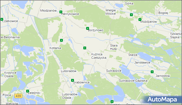 mapa Kuźnica Czeszycka, Kuźnica Czeszycka na mapie Targeo